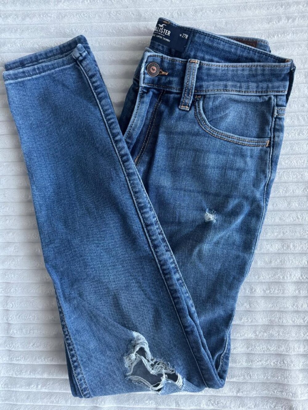 Hollister High-Rise Super Skinny Distressed‎ Jeans Women's 27 Waist 4R